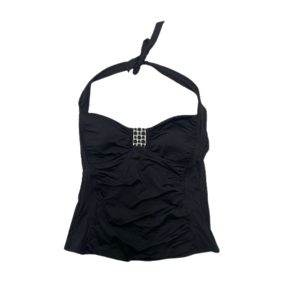 WHBM Black Halter Tie Around Neck Tankini Swim Top | S